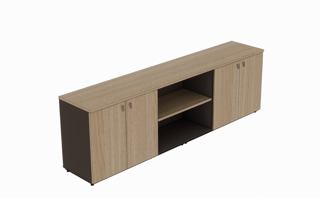 Armário de escritório baixo 2400L 4 portas e estante Versatile